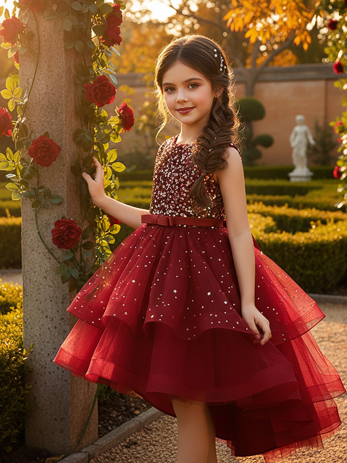 Baby Z Clothing - Vestido de Princesa con Lentejuelas Florales