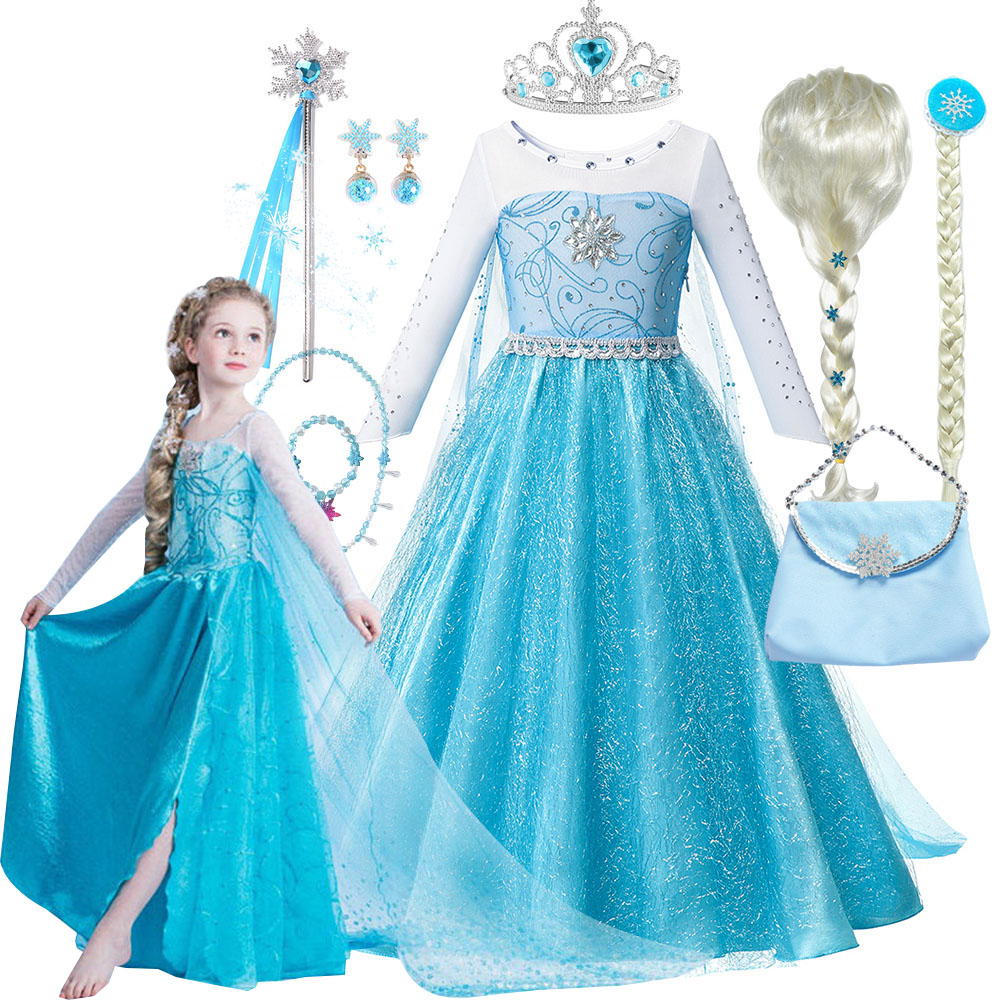 Baby Z Clothing - Disfraz de princesa Elsa para niña,